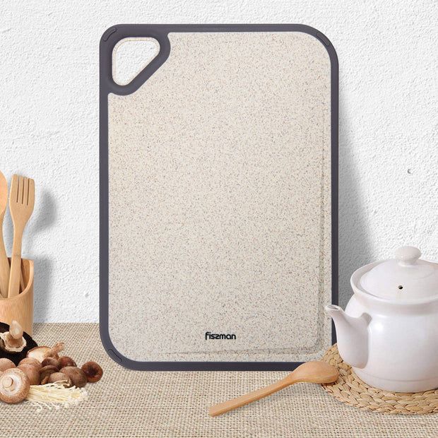 Plastic Cutting Board with Side Handle - Wheat, 36*25cm
