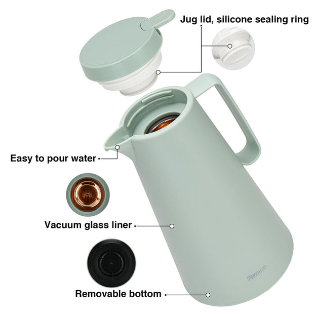 Sleek 1000ml Vacuum Insulated Jug - Green