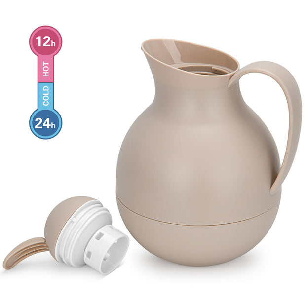 Circular 1000ml Vacuum Insulated Jug - Mocha Cream