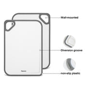 Plastic Cutting Board with Side Handle - White, 36*25cm