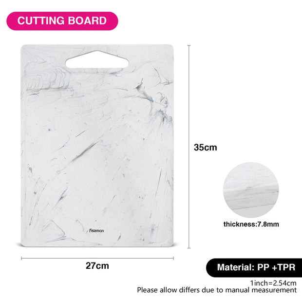 Plastic Cutting Board with Top Handle - Marble, 35*27cm