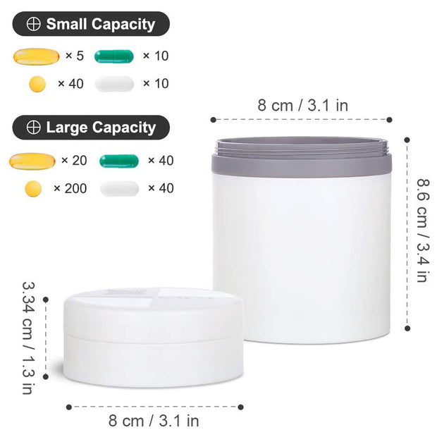Large Travel Pill Organizer - Solid White