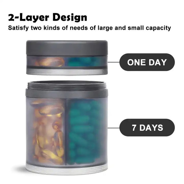 Large Travel Pill Organizer - Solid White