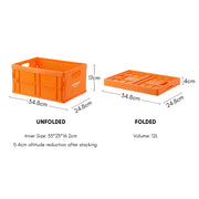 Foldable Stackable Storage Box - Bright Orange