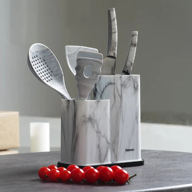 Marble Knives & Utensil Holder