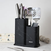 Black Marble Knives & Utensil Holder