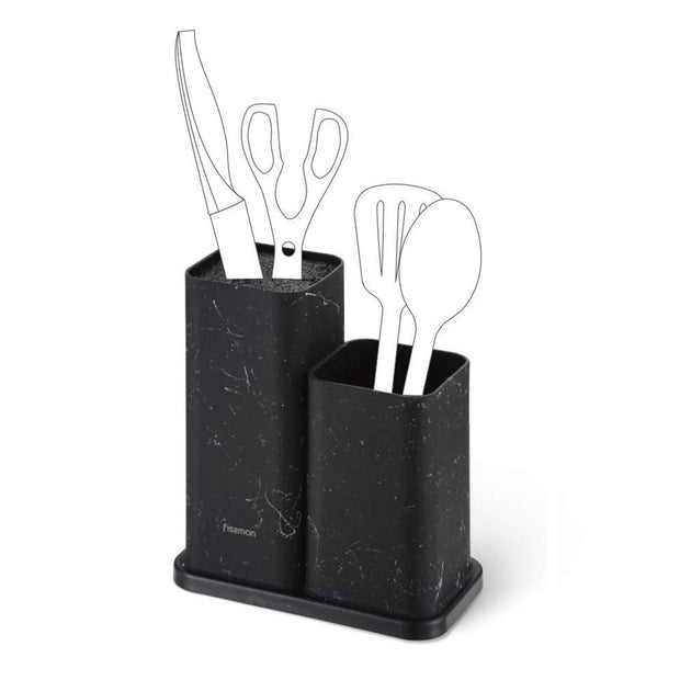 Black Marble Knives & Utensil Holder