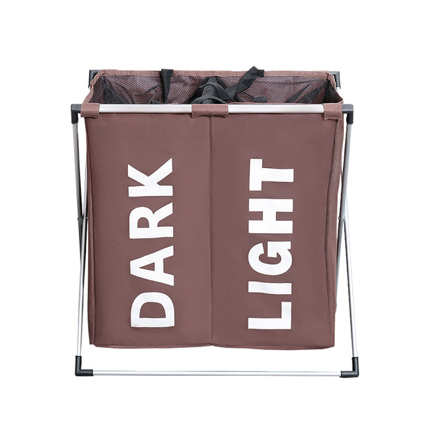 Brown Oxford 2 Compartments Laundry Rack