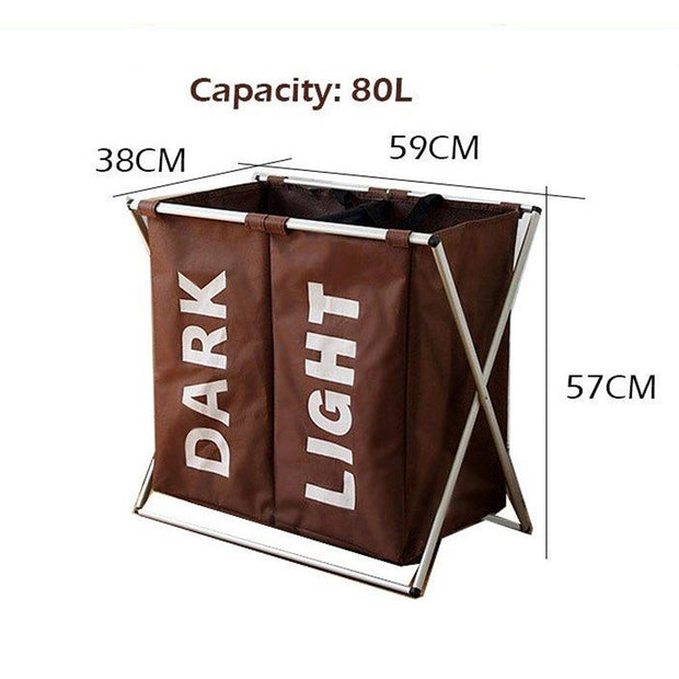 Brown Oxford 2 Compartments Laundry Rack Size