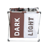 Brown/White Oxford 2 Compartments Laundry Rack