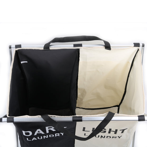 Black/Beige 2 Tier Dark & Light Laundry Rack Inner