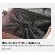 Light Grey Oxford 2 Compartments Laundry Rack Mesh Cover with Lock