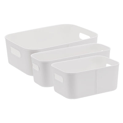 3pcs Ivory White Storage Boxes