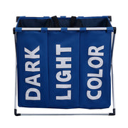 Blue Oxford 3 Compartments Laundry Rack Front