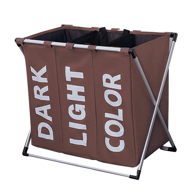 Brown Oxford 3 Compartments Laundry Rack
