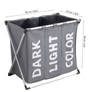 Grey Oxford 3 Compartments Laundry Rack Size