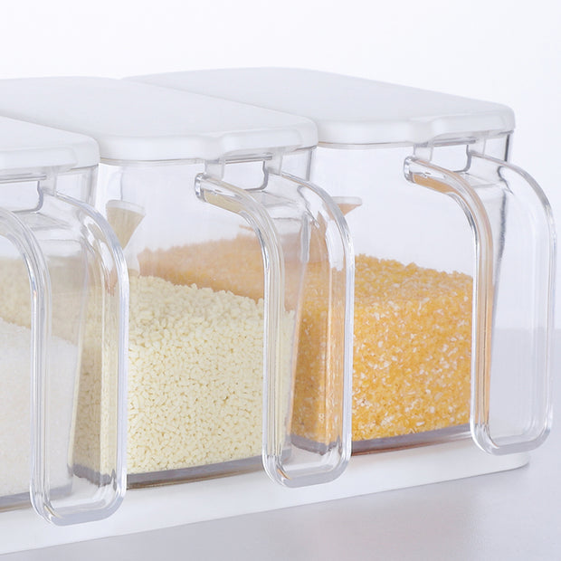 3pcs Clear Condiment Holder - White