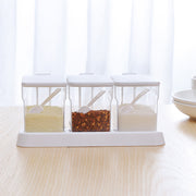 3pcs Clear Condiment Holder - White