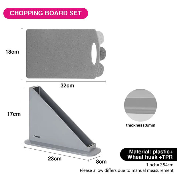 3pcs Chopping Board with Stand