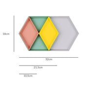 4pcs Geometric Tray Set Size