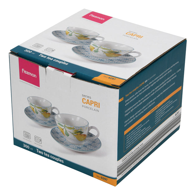 CAPRI 2pcs Porcelain Cup & Saucer Set