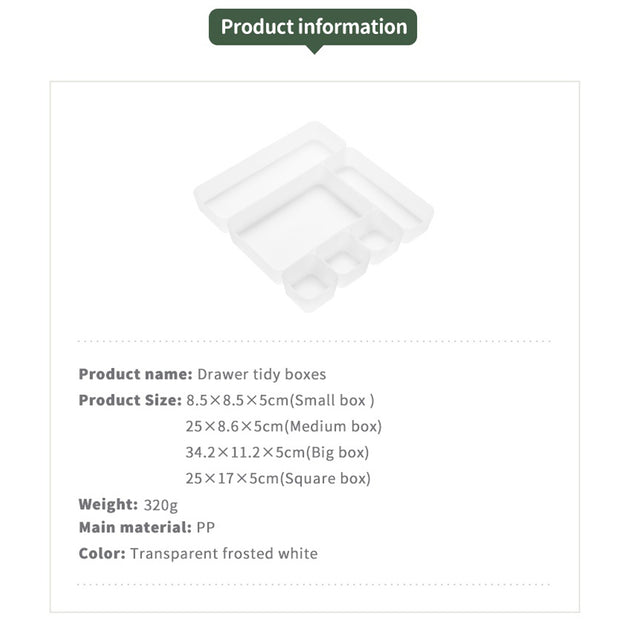 6pcs Transparent Drawer Organizer