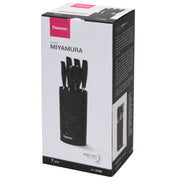 6pcs Knives & Scissors with Black Marble Stand Set