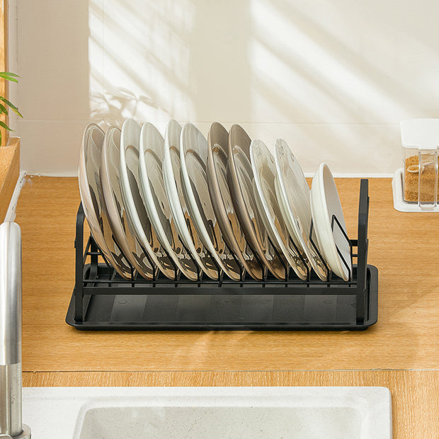 Bottom Dish Rack Black Dish Storage Rack with Bottom Tray - nilezs.com
