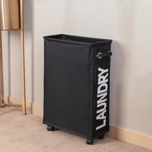 Black Slim Laundry Bag with Wheels Display