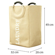 Hessian Fabric Cream Laundry Basket with Handle Size