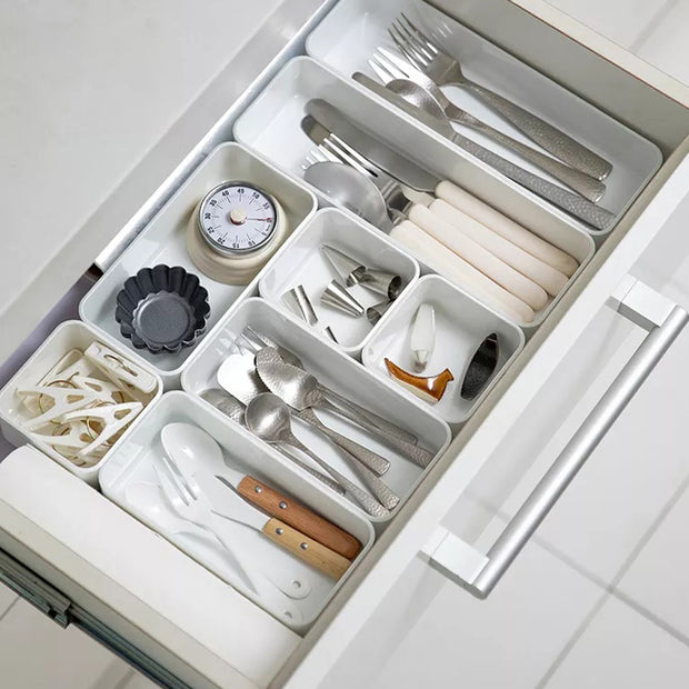 Stackable White Drawer Organizer - 3 Sizes