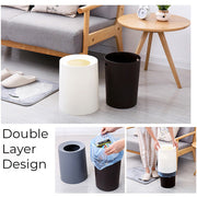 White Matte Thrash Bin, 8 Litres Double Layer Design