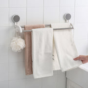Double Towel Rod Holder (Stick On) on Bathroom Wall