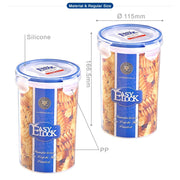 Tall Plastic Food Container - 1000ml x 2pcs