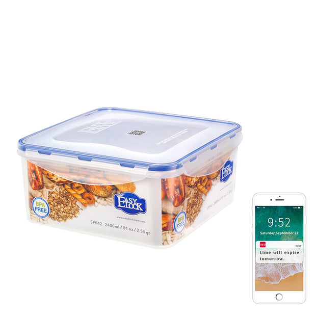 Rectangular Plastic Food Container - 2400ml