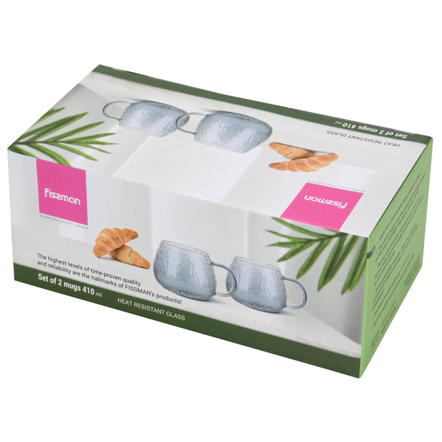2pcs Heat Resistant Glass Cup - Grey