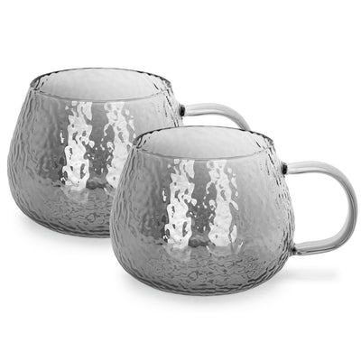 2pcs Heat Resistant Glass Cup - Grey