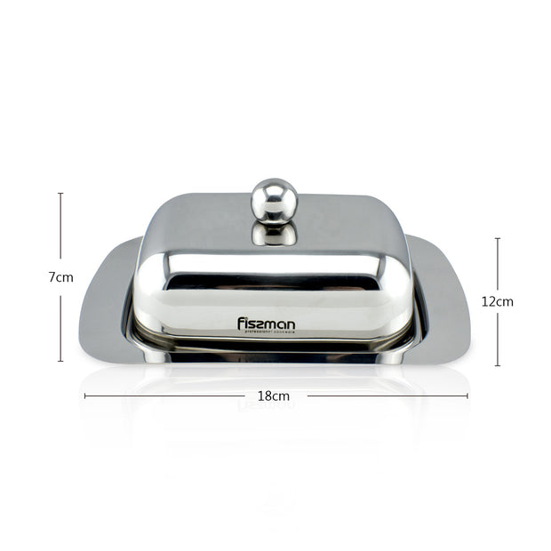 Butter Dish with Stainless Steel Cover Lid