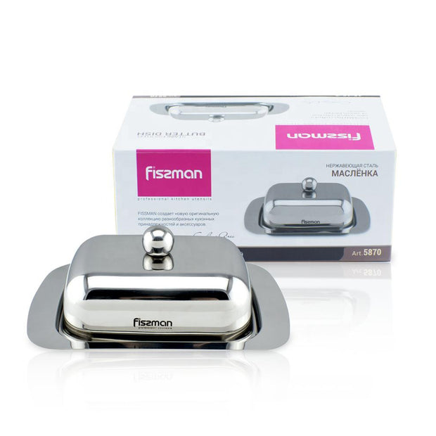 Butter Dish with Stainless Steel Cover Lid