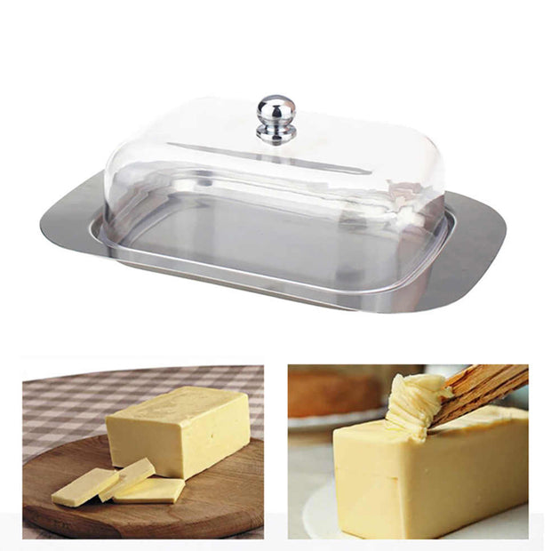 Fissman Butter Dish with Transparent Cover Lid 