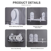 Suction Corner Shower Caddy with Hooks