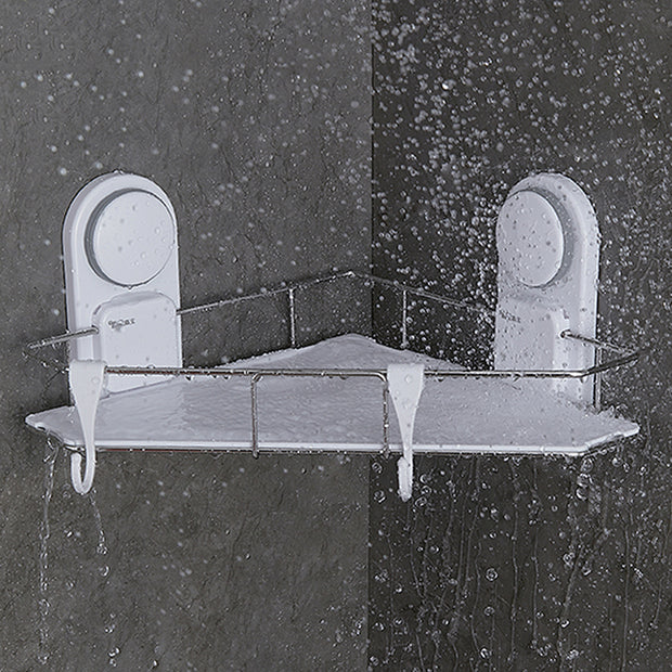 Suction Corner Shower Caddy with Hooks