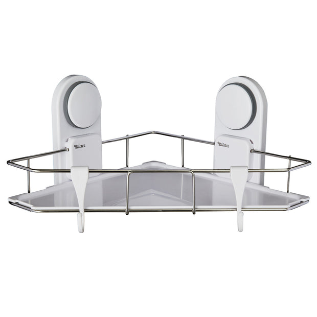 Suction Corner Shower Caddy with Hooks