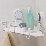 Suction Corner Shower Caddy with Hooks