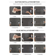 Suction Double Towel Bar with 2 Hooks