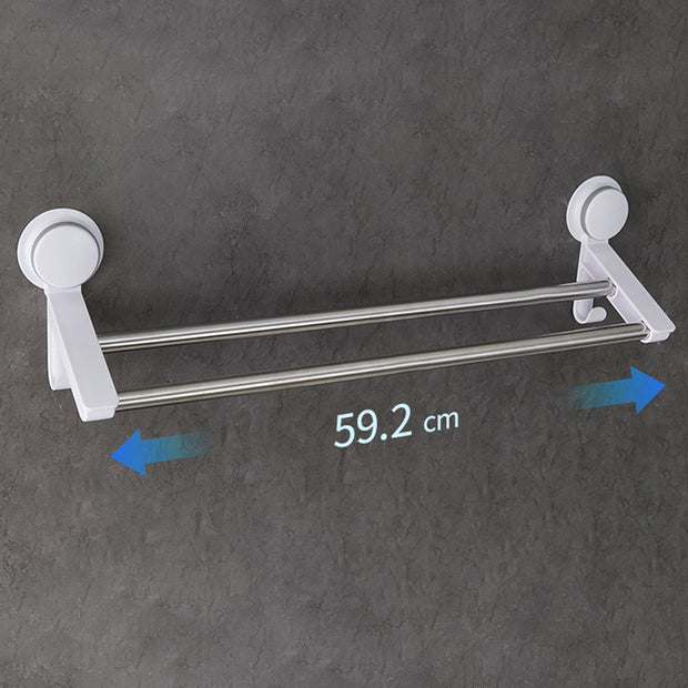 Suction Double Towel Bar with 2 Hooks