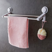 Suction Double Towel Bar with 2 Hooks