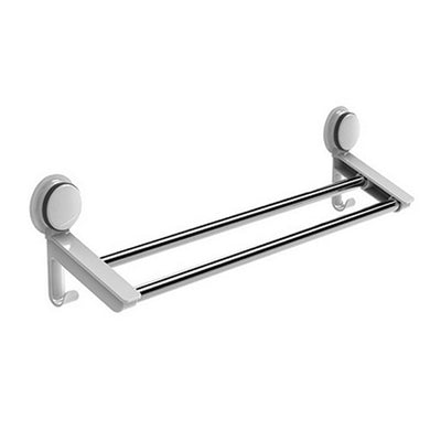 Suction Double Towel Bar with 2 Hooks