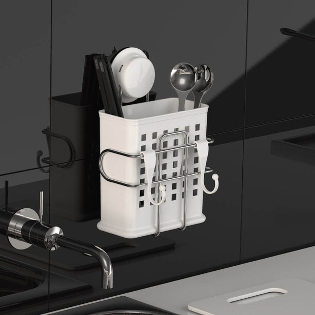 Suction Utensil Holder with Hooks