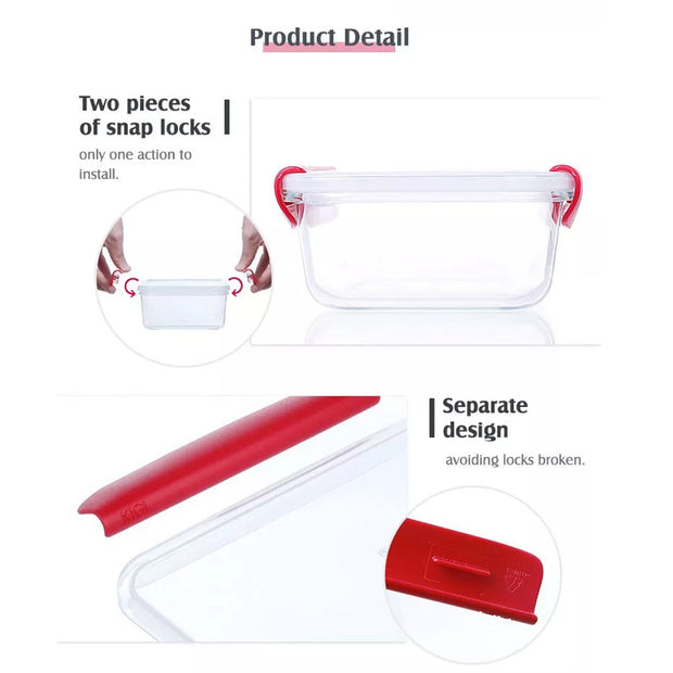 Smart Track Glass Food Container 640ml x 2pcs